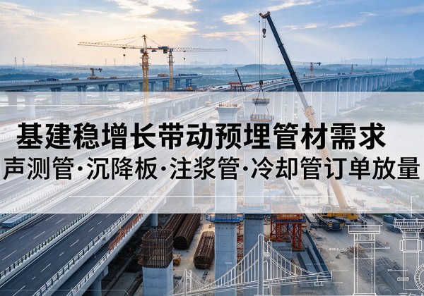 金东基建稳增长带动预埋监测管材需求，声测管、沉降板、注浆管订单持续放量